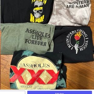 Set of 5 assholes live forever tee shirts
